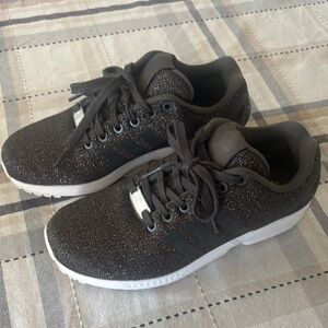 Adidas Sparkle Black Sneakers with White Soles size 7